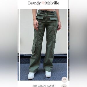 John Galt (Brandy Melville) Green Kim Cargo pants
